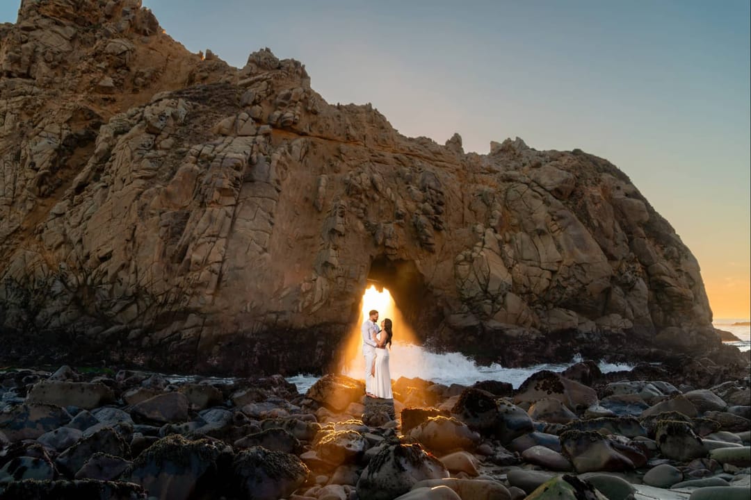 Pfeiffer Beach Engagement Photos in Big Sur